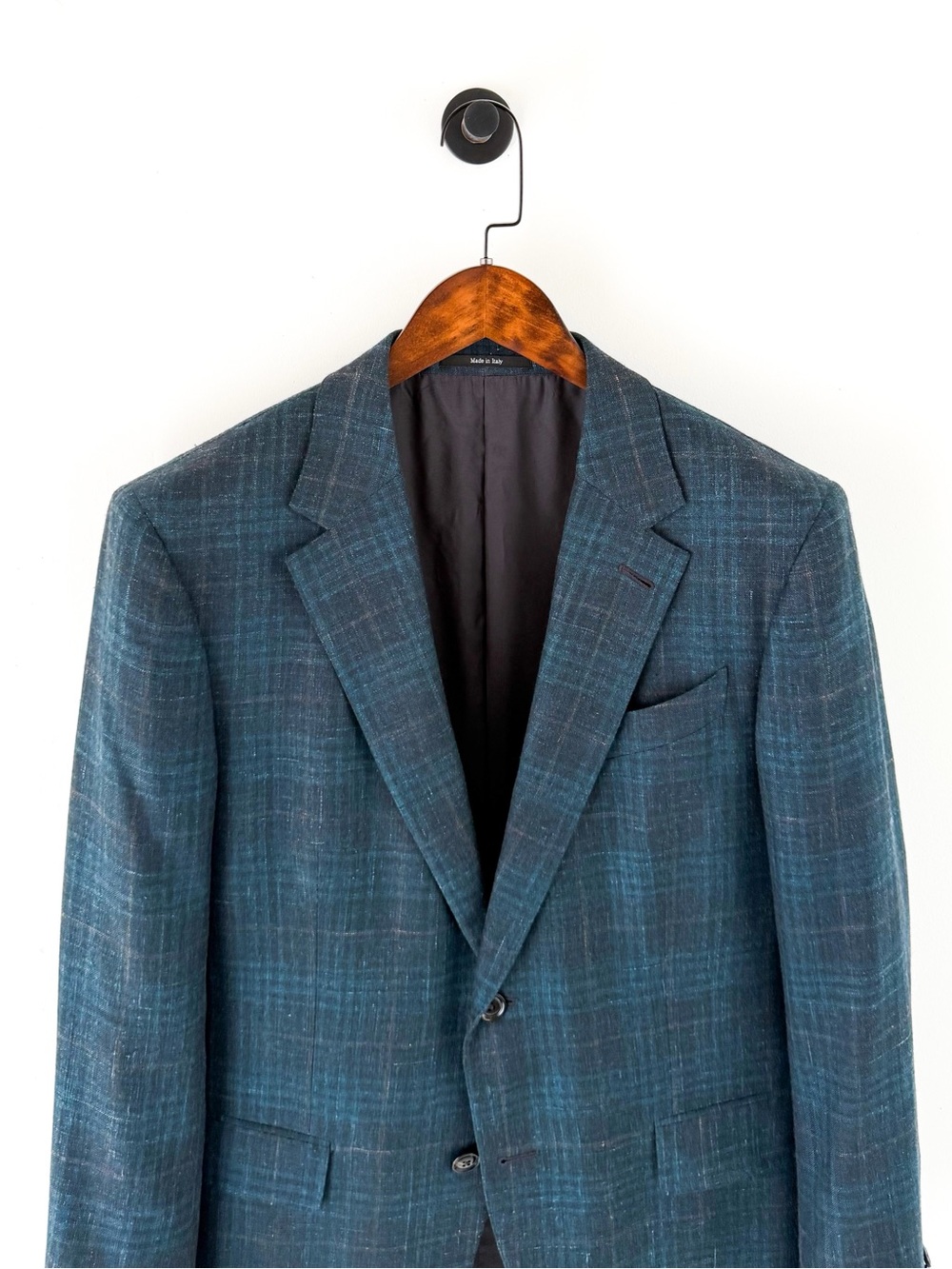 NEW Ermenegildo Zegna Cashmere Milano Easy Teal Plaid Sport Coat Men Blazer 40R - Picture 5 of 16
